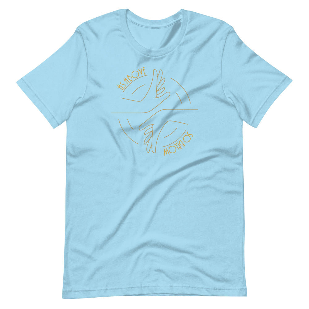 As Above So Below T-Shirt — Ocean Blue Color — https://ascensionemporium.net