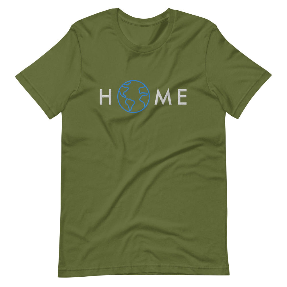 Home Planet Earth Embroidered TShirt - Olive Color - https://ascensionemporium.net