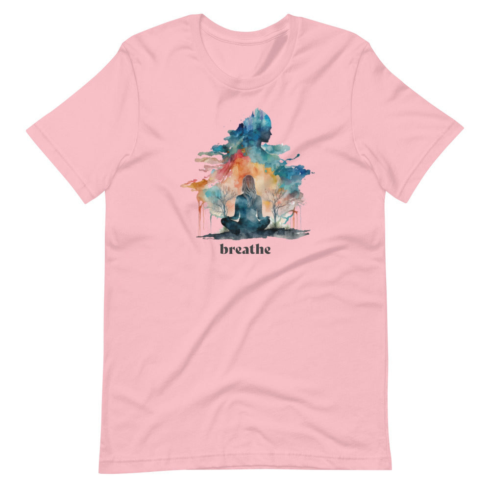 Breathe Watercolor Clouds TShirt - Pink Color - https://ascensionemporium.net