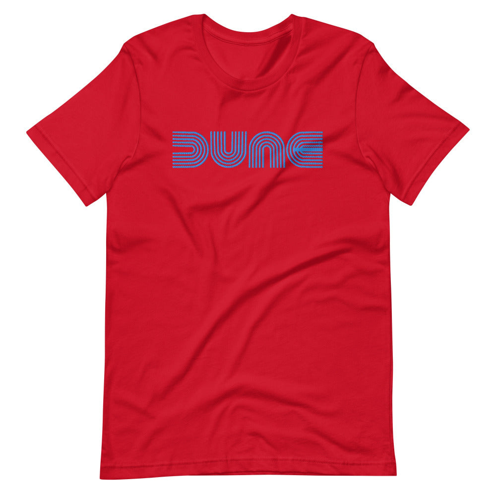 Dune Unisex TShirt with Blue Stitch Embroidery - Red Color - https://ascensionemporium.net