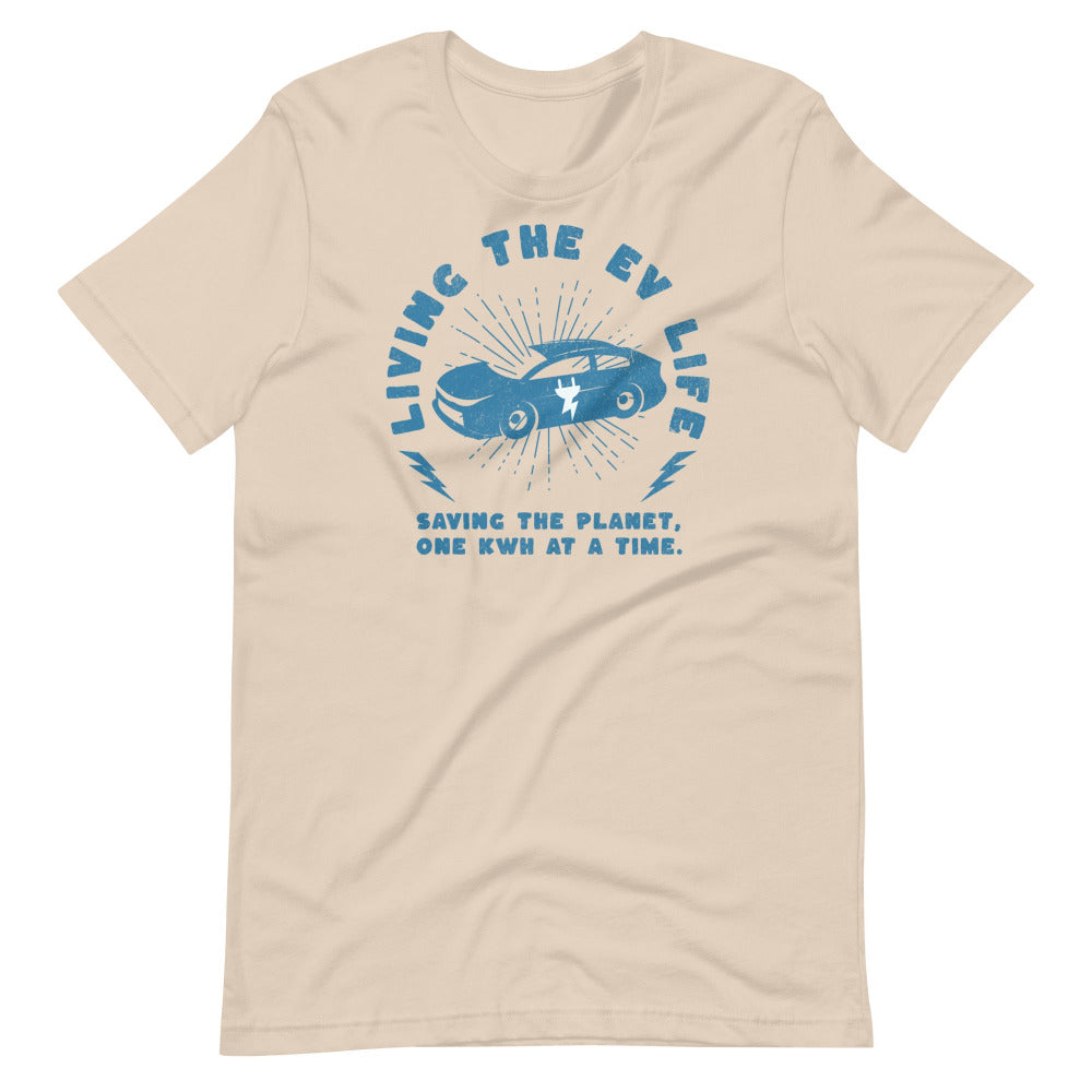 Living The EV Life TShirt - Soft Cream Color - https://ascensionemporium.net