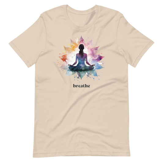 Breathe Lotus Flower Mandala TShirt - Soft Cream Color - https://ascensionemporium.net