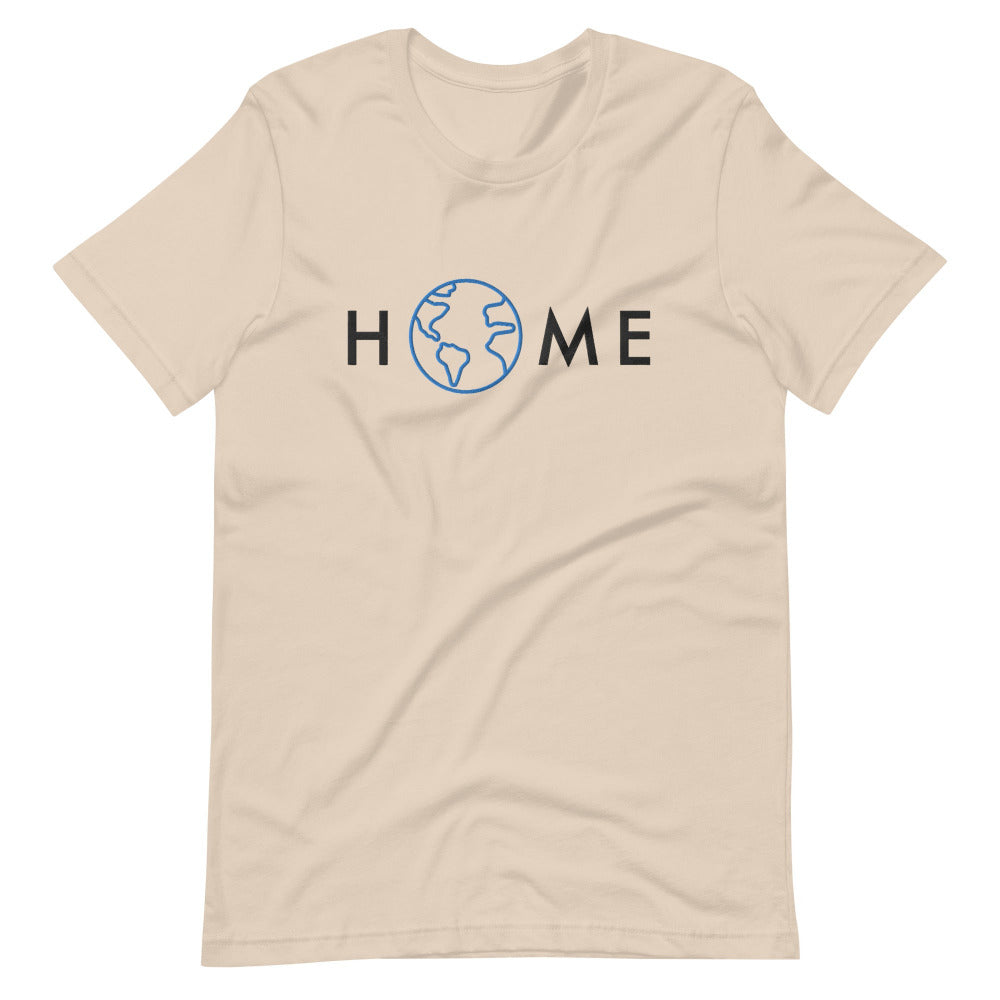 Home Planet Earth Embroidered TShirt - Soft Cream Color - https://ascensionemporium.net