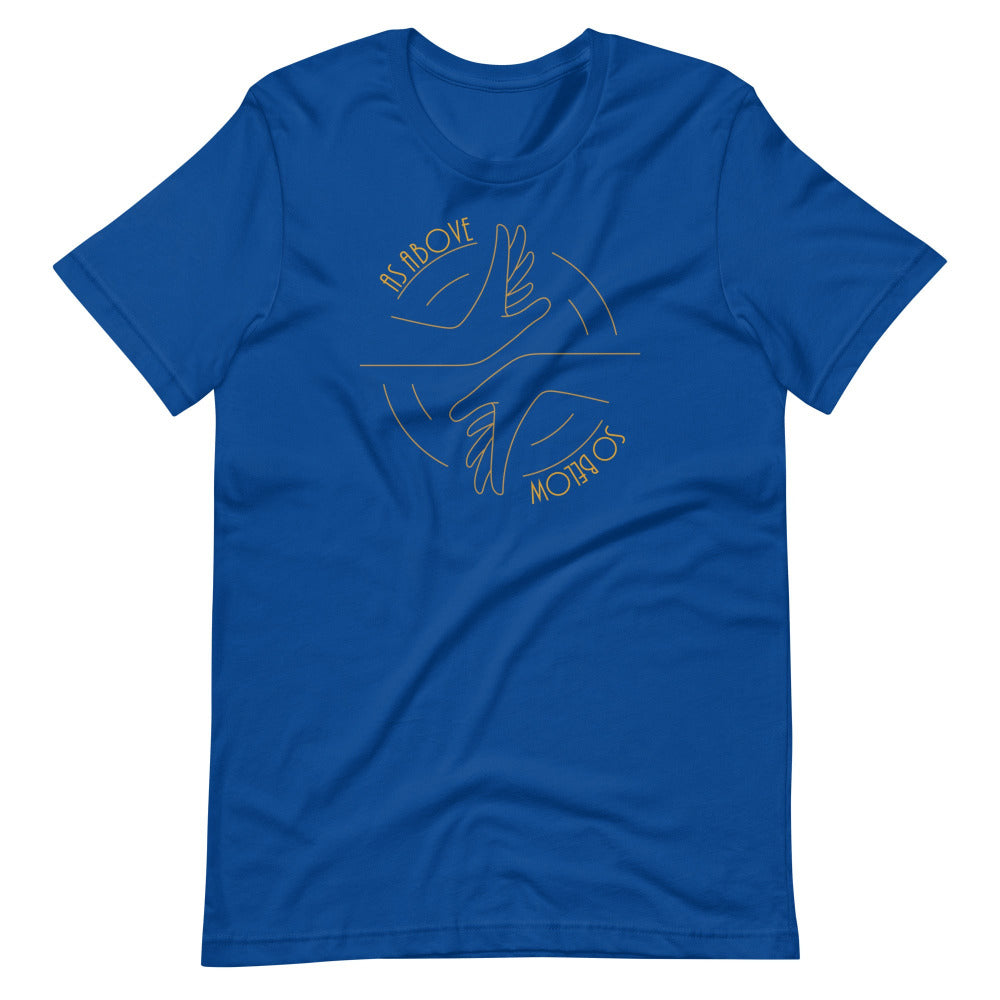 As Above So Below T-Shirt — True Royal Blue Color — https://ascensionemporium.net