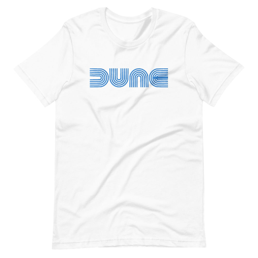 Dune Unisex TShirt with Blue Stitch Embroidery - White Color - https://ascensionemporium.net