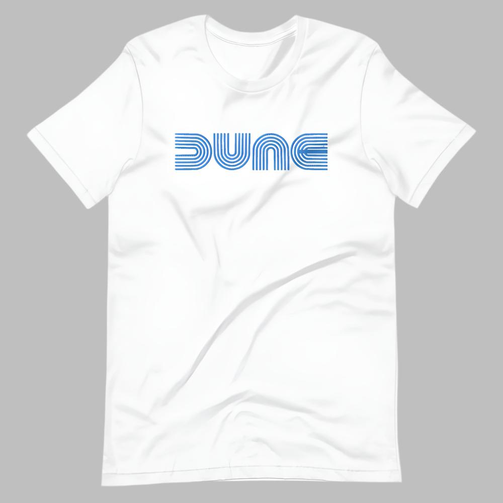 Dune Unisex TShirt with Blue Stitch Embroidery - White Color - https://ascensionemporium.net
