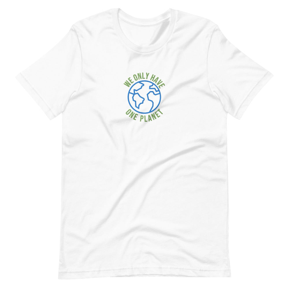 We Only Have One Planet Embroidered TShirt - White Color - https://ascensionemporium.net
