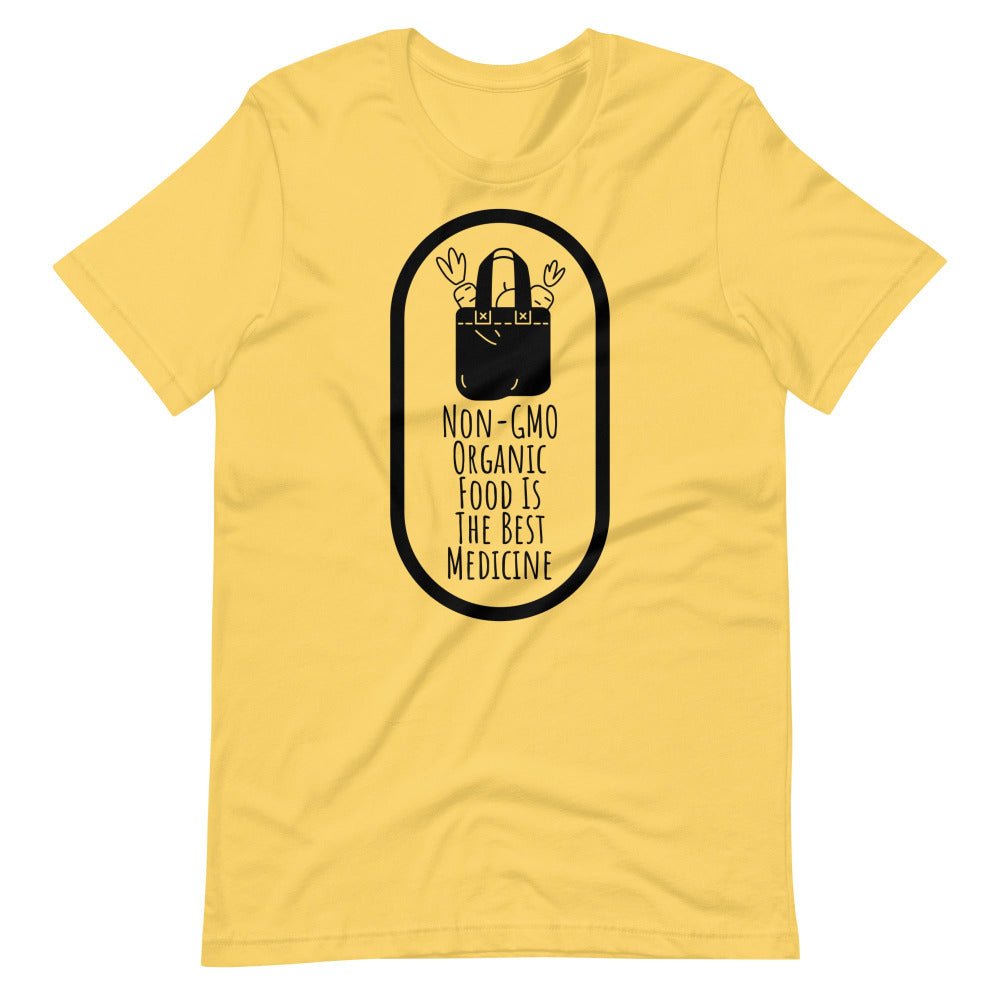 Non-GMO Organic Food Is The Best Medicine TShirt - Yellow Color - https://ascensionemporium.net