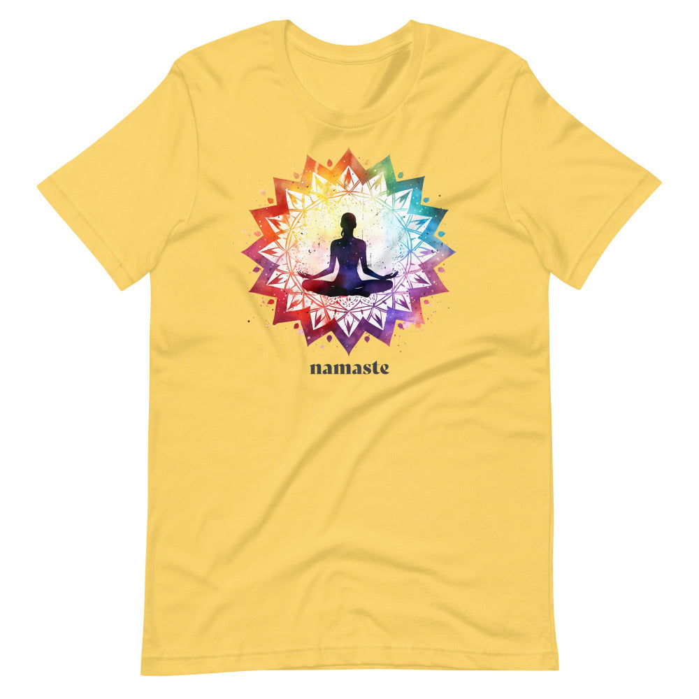 Namaste Lotus Chakra Mandala TShirt - Yellow Color - https://ascensionemporium.net
