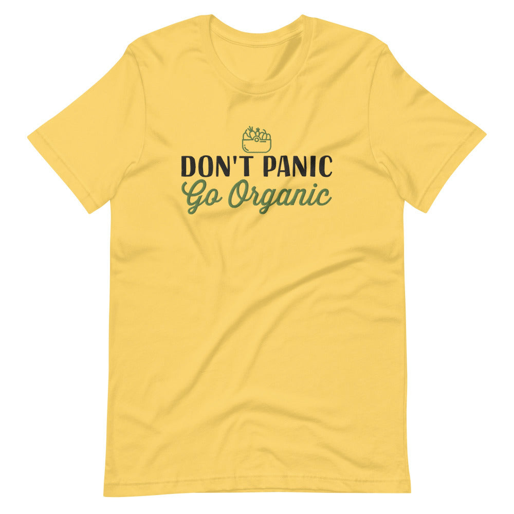 Don't Panic Go Organic TShirt - Yellow Color - https://ascensionemporium.net 