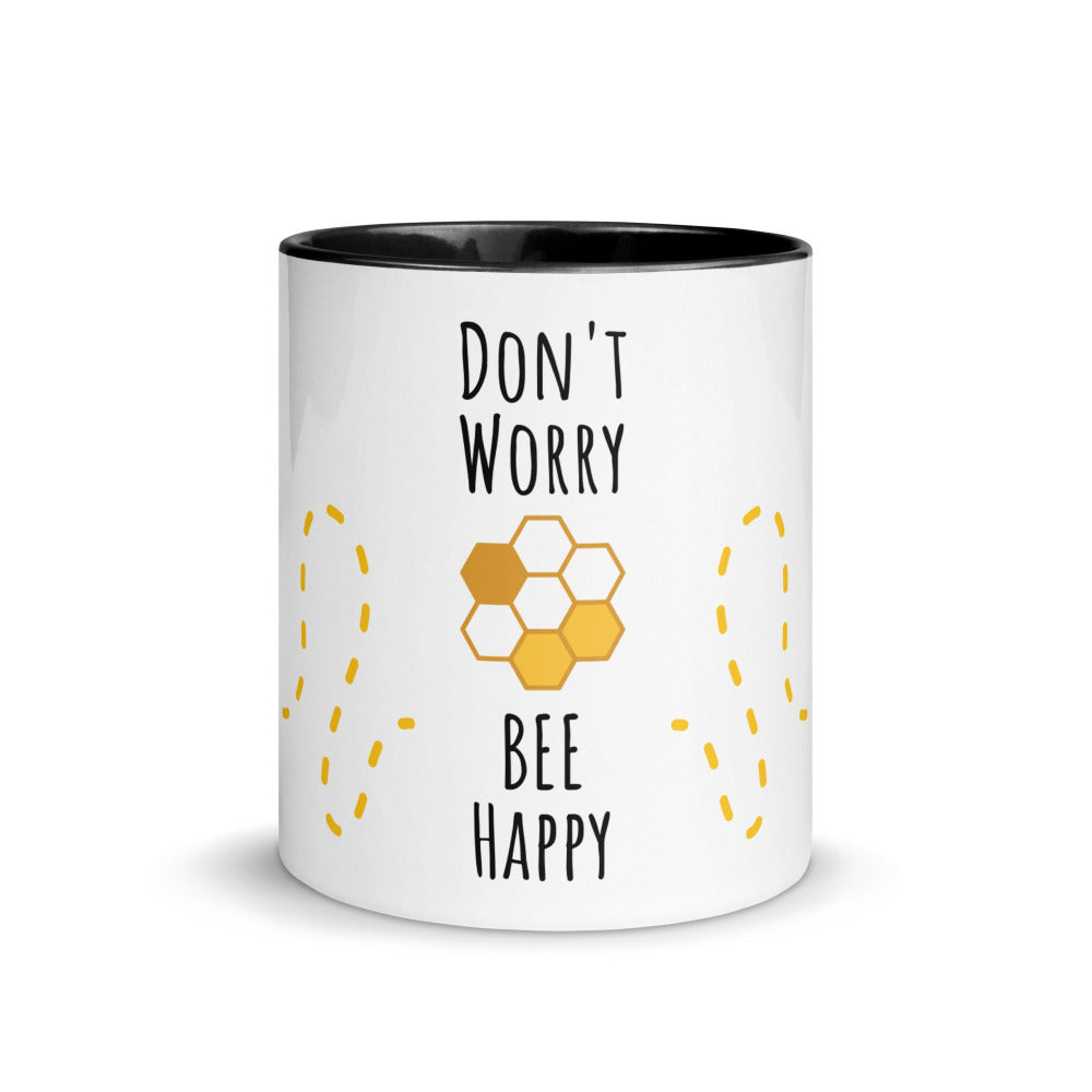 Bee Happy Mug with Black Color Inside - https://ascensionemporium.net