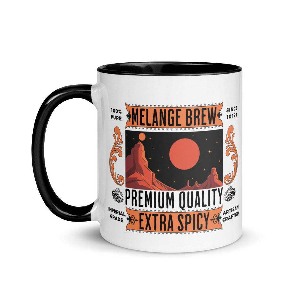 Dune Melange Brew 11 oz Mug with Black Handle And Inside - https://ascensionemporium.net
