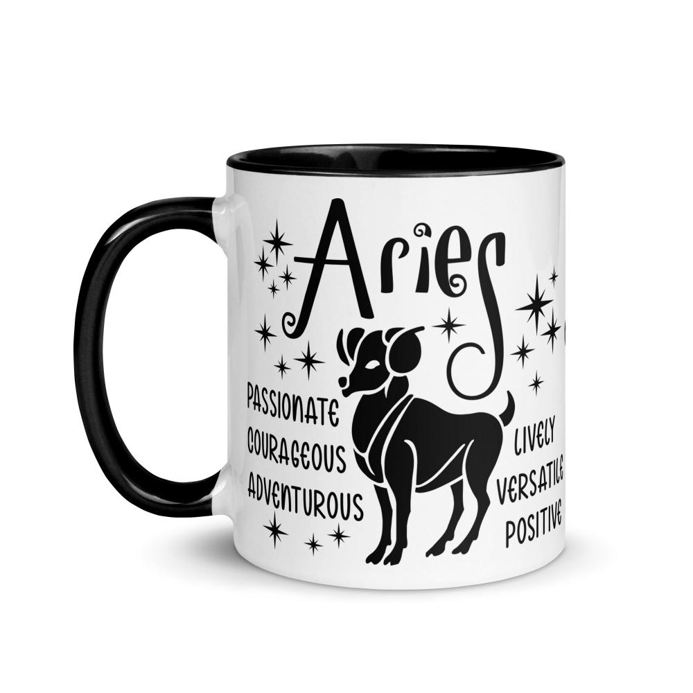 Aries Zodiac Positive Traits 11 oz Mug with Black Handle - https://ascensionemporium.net