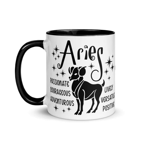 Aries Zodiac Positive Traits 11 oz Mug with Black Handle - https://ascensionemporium.net