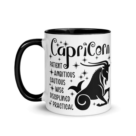 Capricorn Zodiac Positive Traits 11 oz Mug with Black Handle - https://ascensionemporium.net