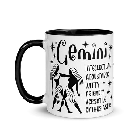 Gemini Zodiac Positive Traits 11 oz Mug with Black Handle - https://ascensionemporium.net