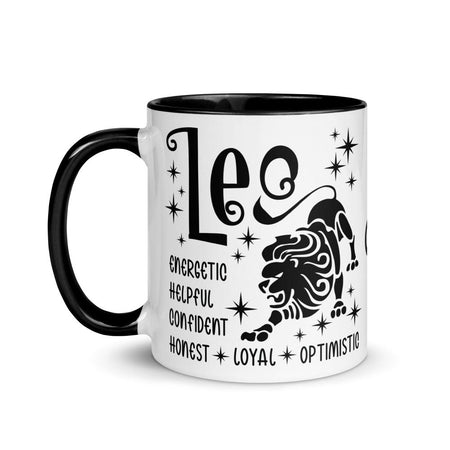 Leo Zodiac Positive Traits 11 oz Mug with Black Handle - https://ascensionemporium.net