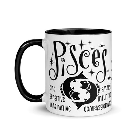 Pisces Zodiac Positive Traits 11 oz Mug with Black Handle - https://ascensionemporium.net