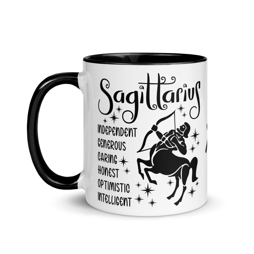 Sagittarius Zodiac Positive Traits 11 oz Mug with Black Handle - https://ascensionemporium.net