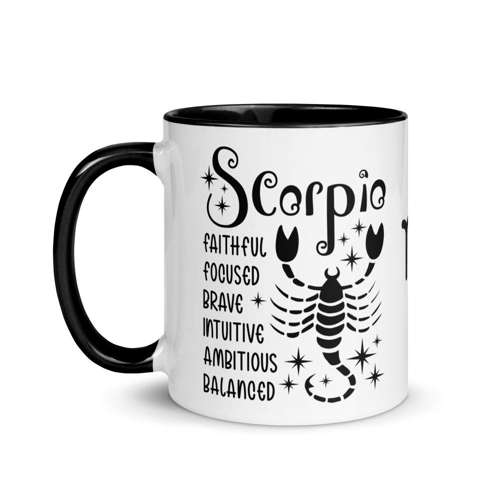 Scorpio Zodiac Positive Traits 11 oz Mug with Black Handle - https://ascensionemporium.net