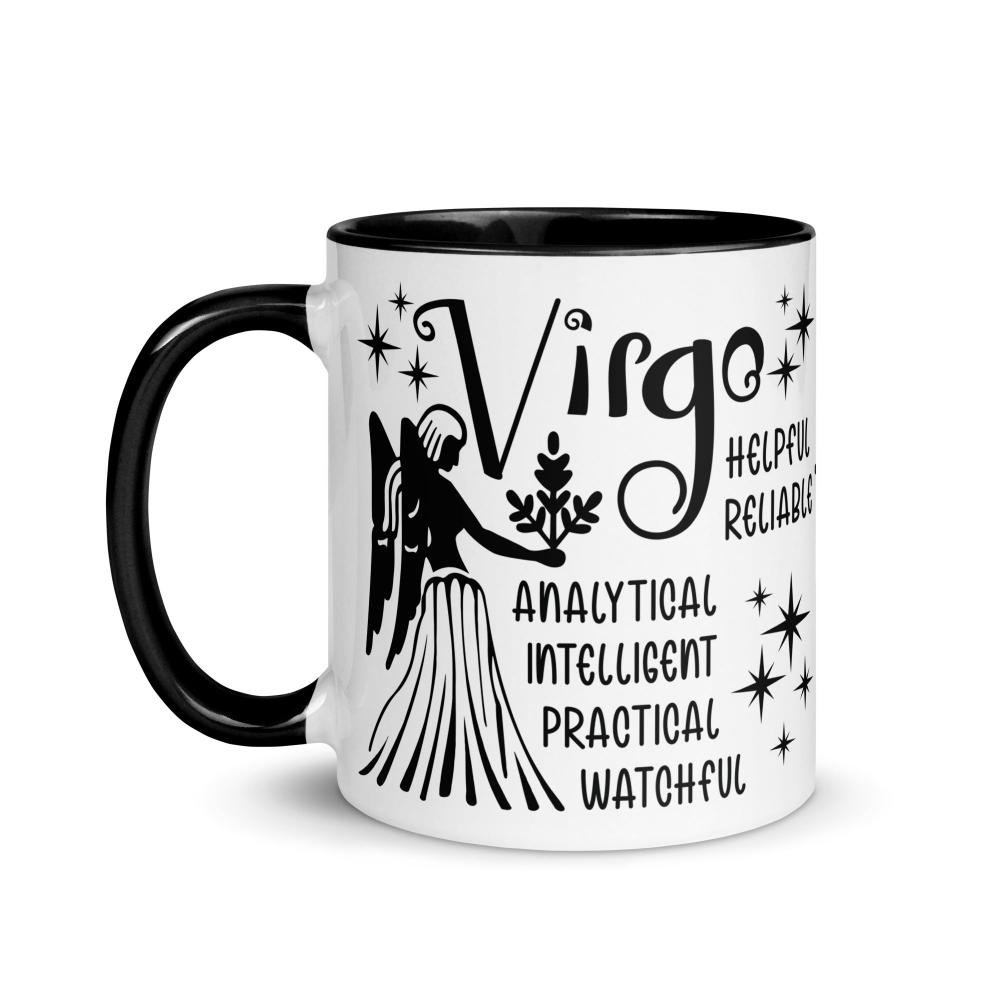 Virgo Zodiac Positive Traits 11 oz Mug with Black Handle - https://ascensionemporium.net