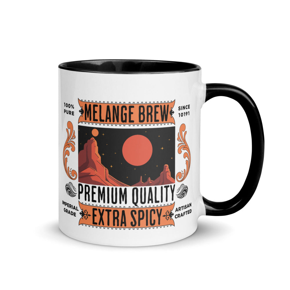 Dune Melange Brew 11 oz Mug with Black Handle And Inside - https://ascensionemporium.net