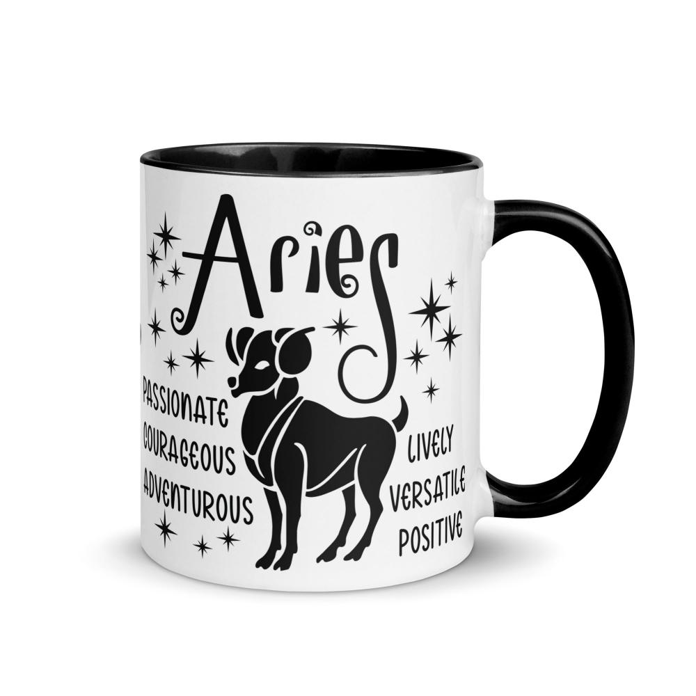 Aries Zodiac Positive Traits 11 oz Mug with Black Handle - https://ascensionemporium.net