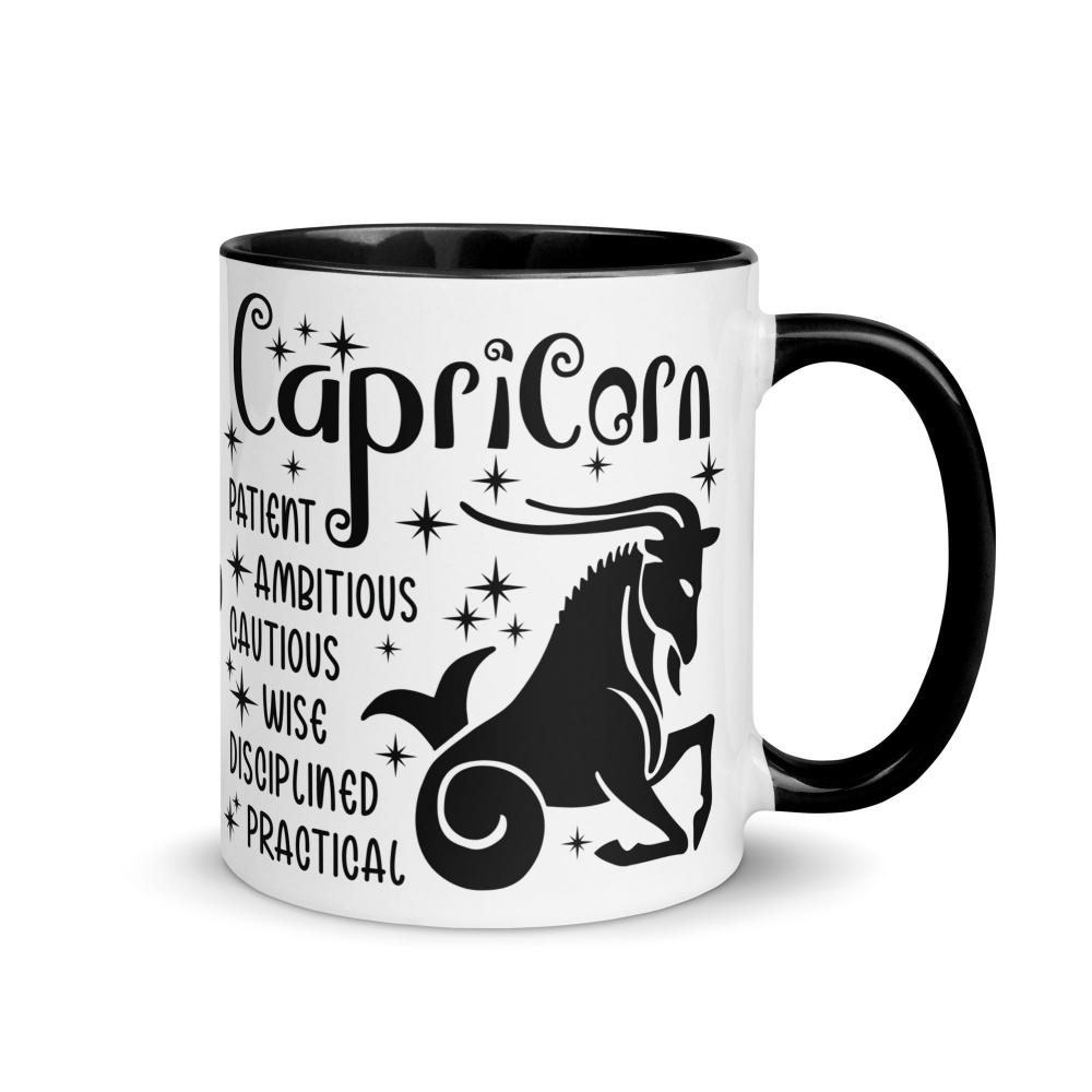 Capricorn Zodiac Positive Traits 11 oz Mug with Black Handle - https://ascensionemporium.net