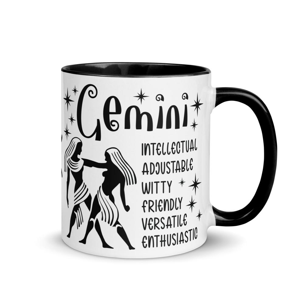 Gemini Zodiac Positive Traits 11 oz Mug with Black Handle - https://ascensionemporium.net