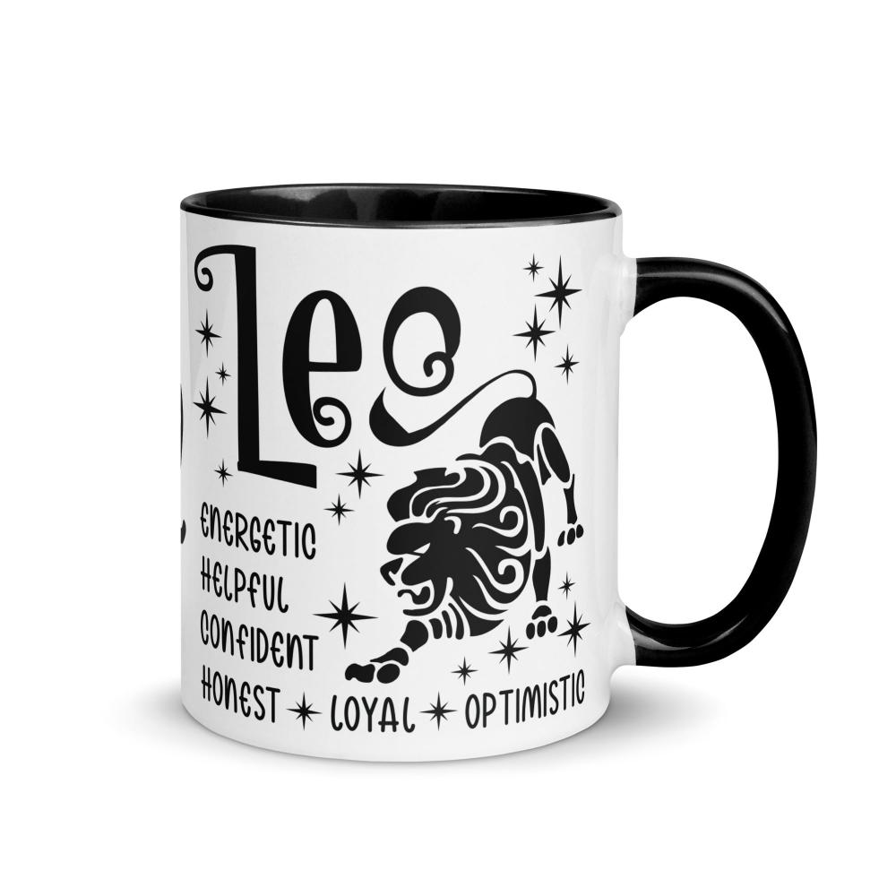 Leo Zodiac Positive Traits 11 oz Mug with Black Handle - https://ascensionemporium.net