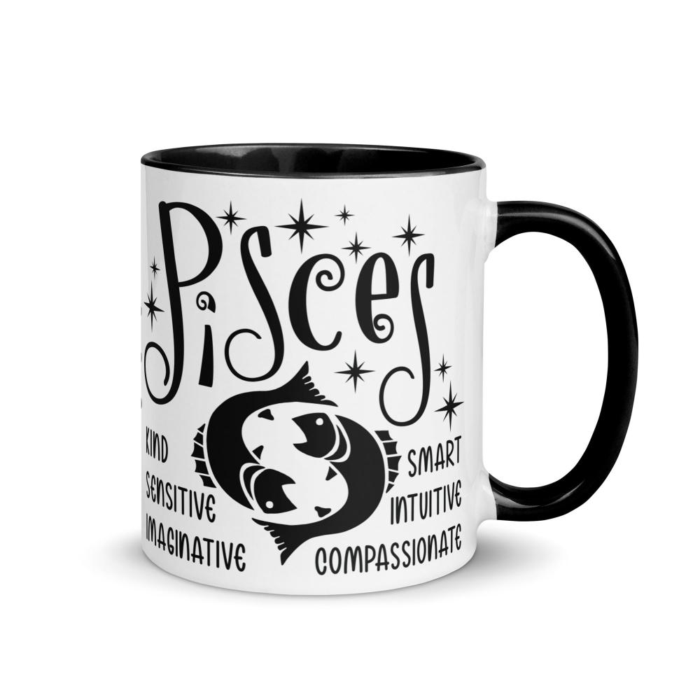 Pisces Zodiac Positive Traits 11 oz Mug with Black Handle - https://ascensionemporium.net