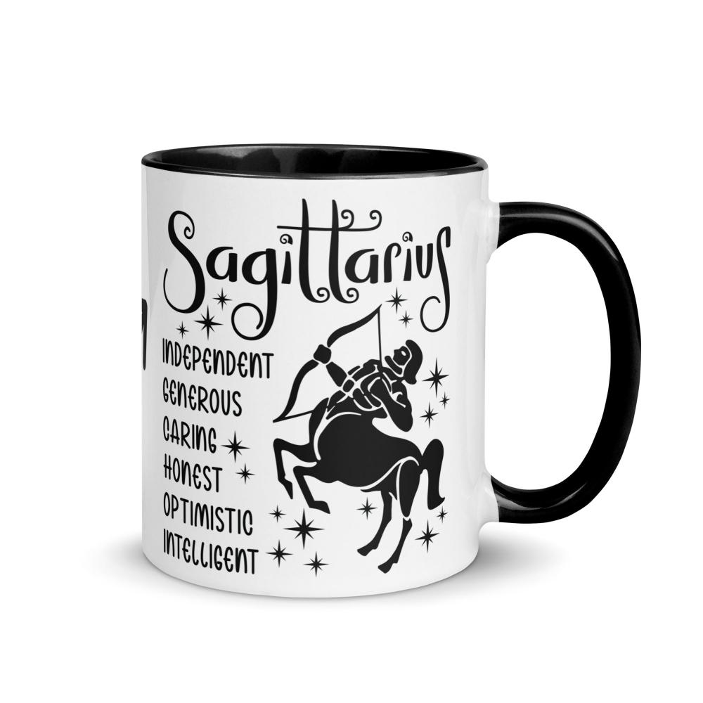 Sagittarius Zodiac Positive Traits 11 oz Mug with Black Handle - https://ascensionemporium.net