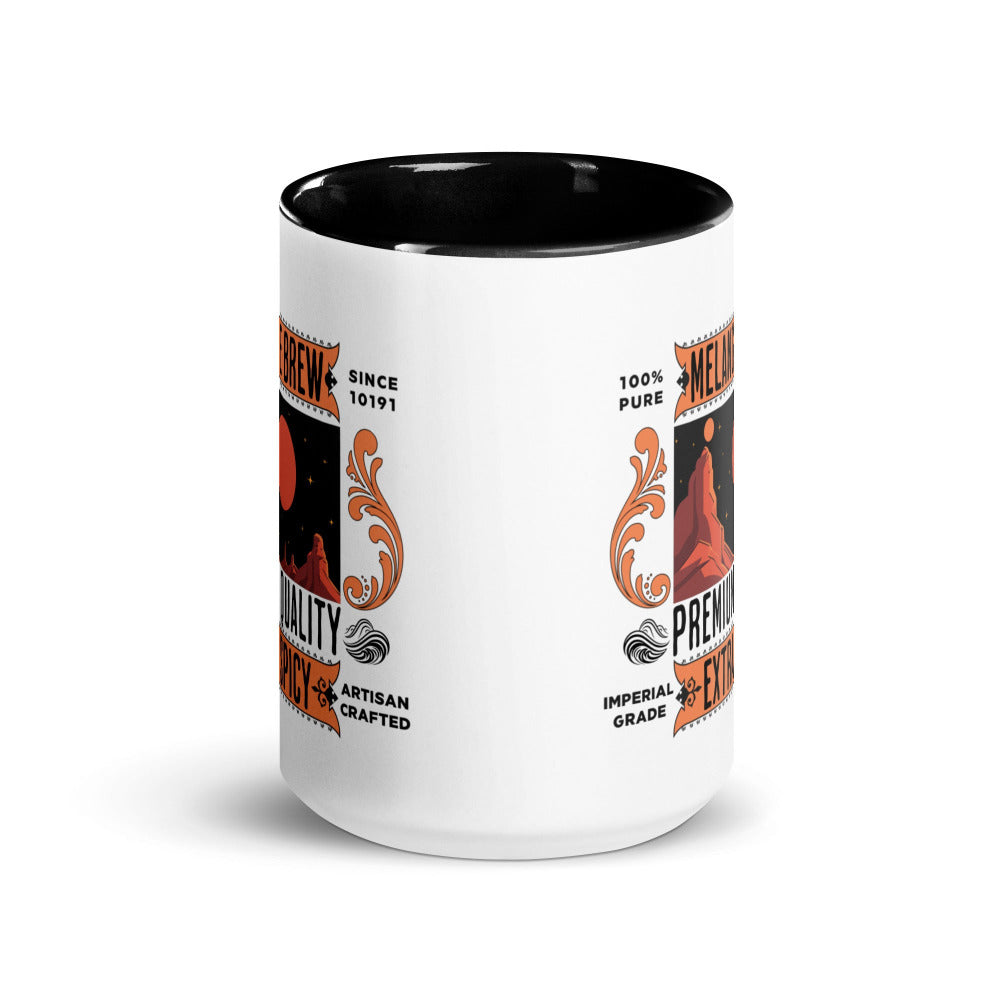 Dune Melange Brew 15 oz Mug with Black Handle And Inside - https://ascensionemporium.net