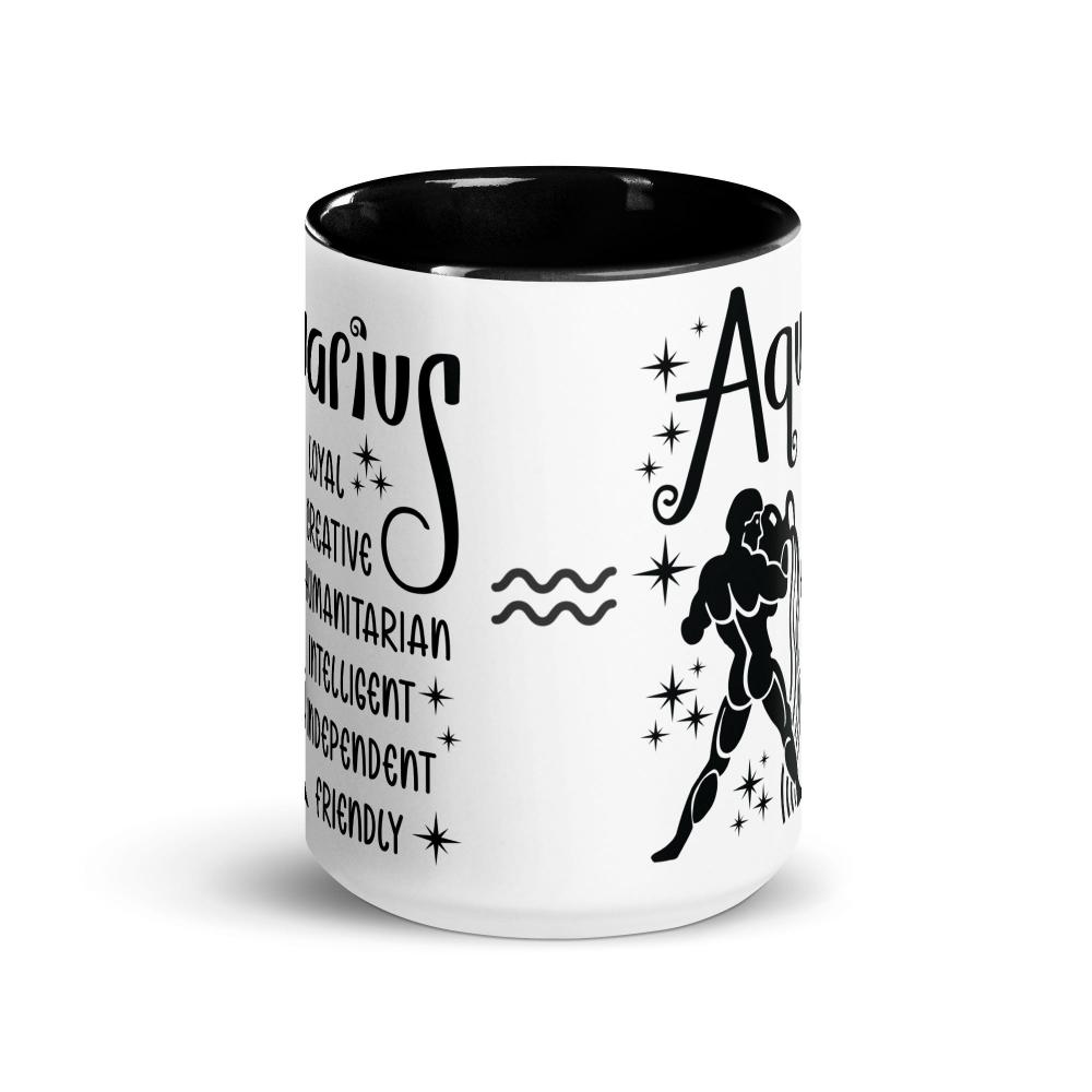 Aquarius Zodiac Positive Traits 15 oz Mug with Black Handle - https://ascensionemporium.net