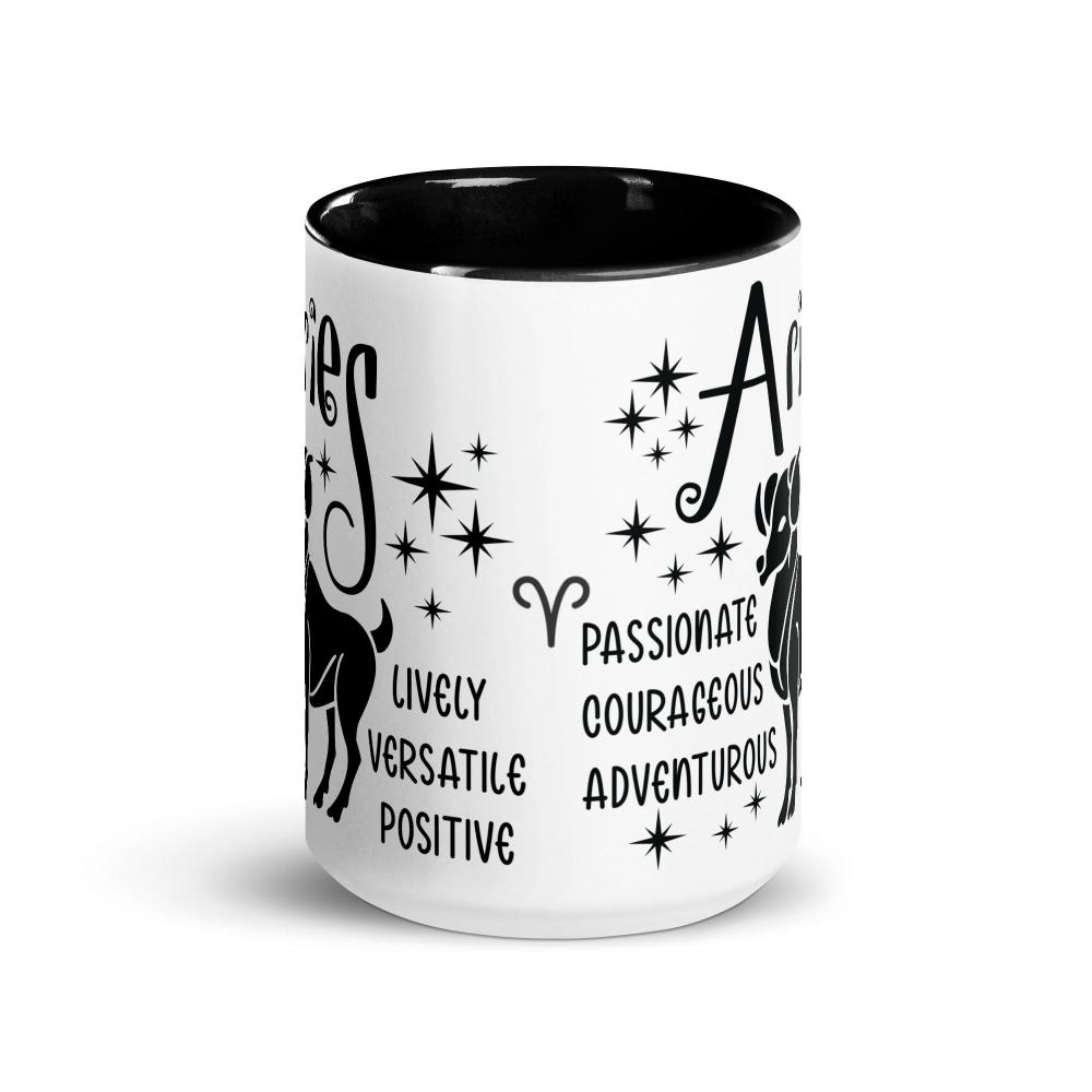 Aries Zodiac Positive Traits 15 oz Mug with Black Handle - https://ascensionemporium.net