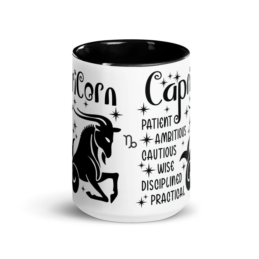 Capricorn Zodiac Positive Traits 15 oz Mug with Black Handle - https://ascensionemporium.net