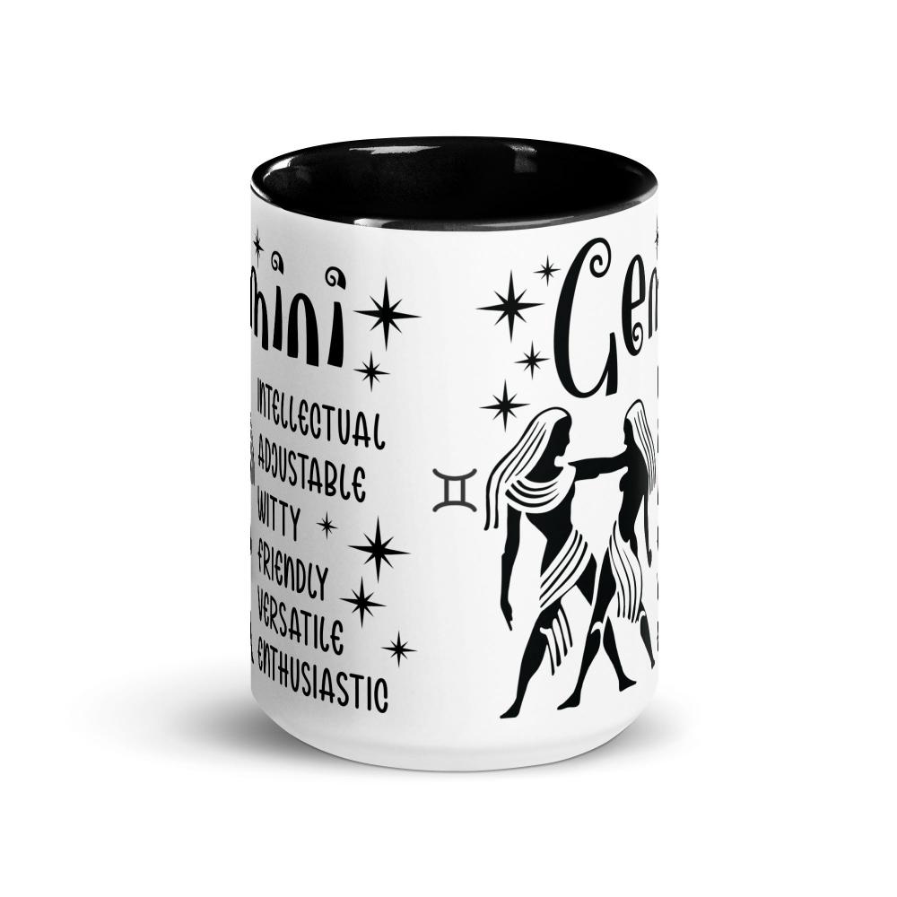 Gemini Zodiac Positive Traits 15 oz Mug with Black Handle - https://ascensionemporium.net