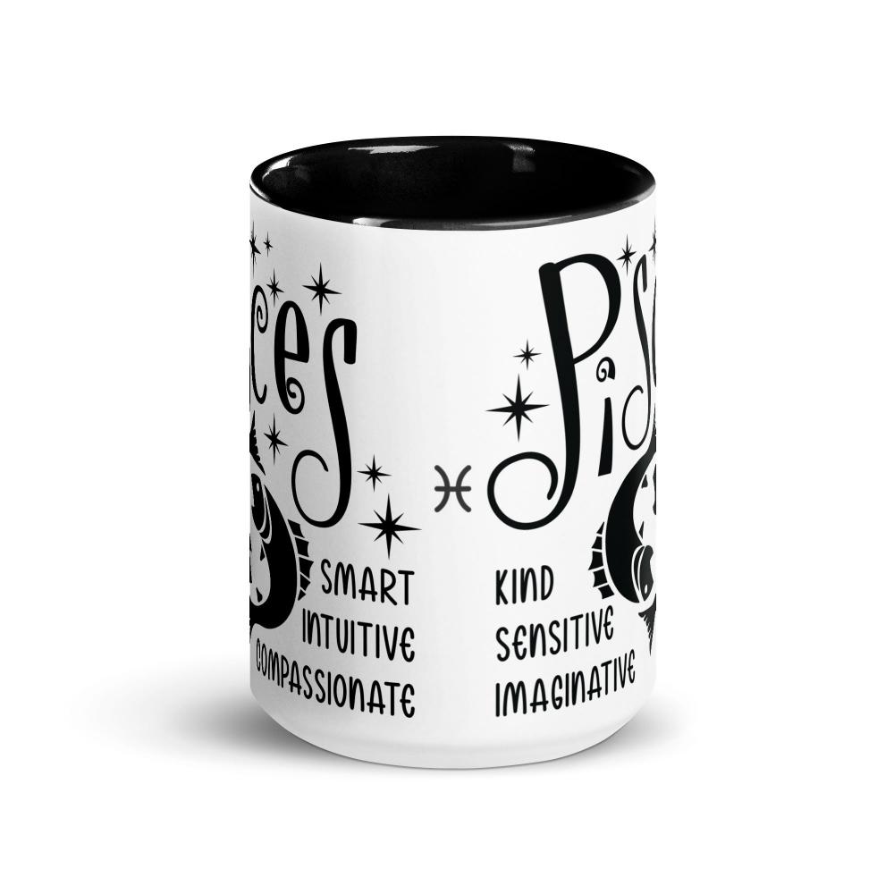 Pisces Zodiac Positive Traits 15 oz Mug with Black Handle - https://ascensionemporium.net