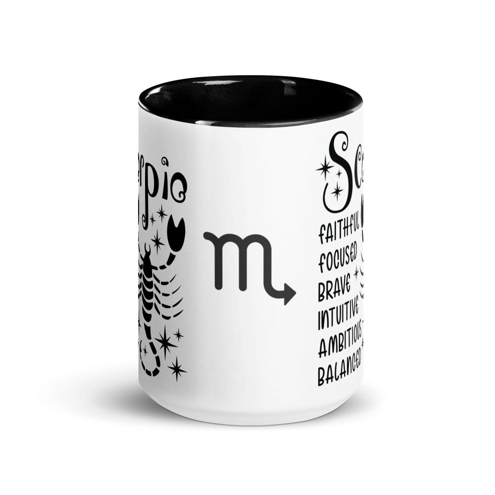 Scorpio Zodiac Positive Traits 15 oz Mug with Black Handle - https://ascensionemporium.net