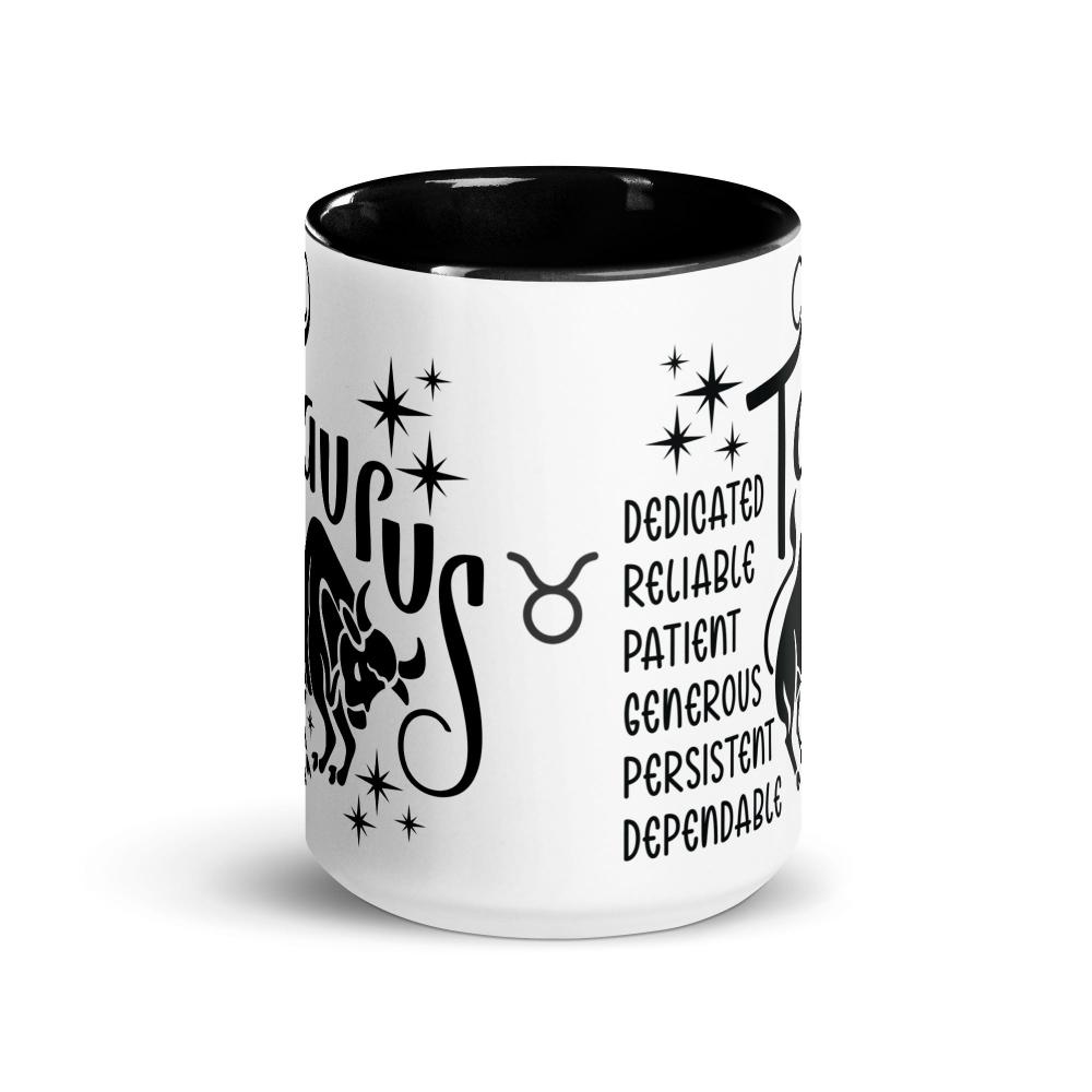 Taurus Zodiac Positive Traits 15 oz Mug with Black Handle - https://ascensionemporium.net
