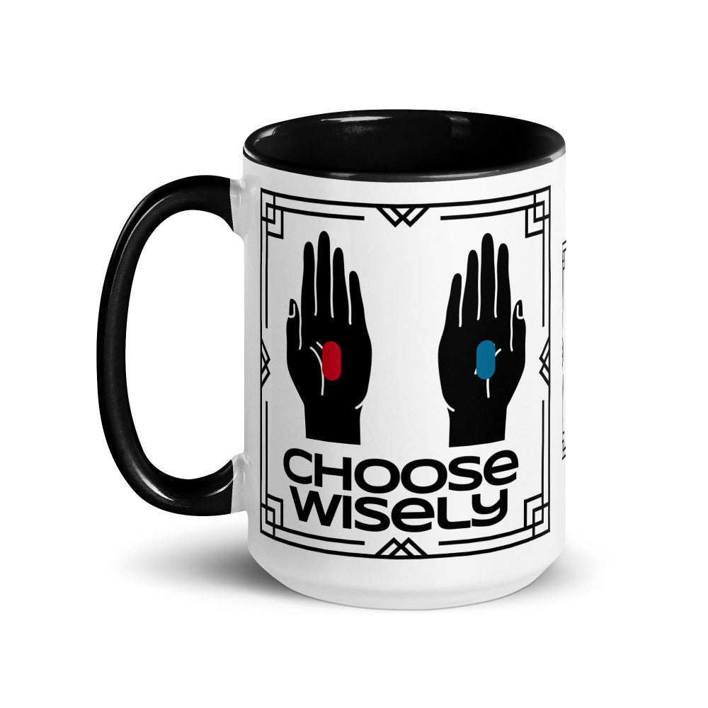 The Matrix Choose Wisely 15 oz Mug with Black Color Inside And On Handle - https://ascensionemporium.net