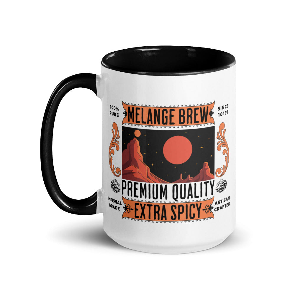 Dune Melange Brew 15 oz Mug with Black Handle And Inside - https://ascensionemporium.net