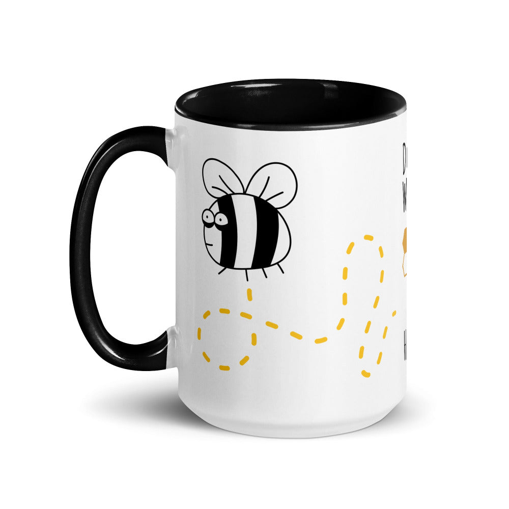 Bee Happy Mug with Black Color Inside - https://ascensionemporium.net