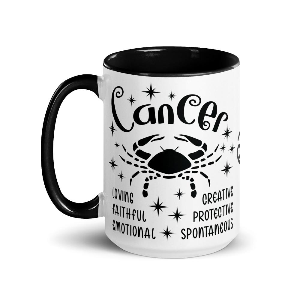 Cancer Zodiac Positive Traits 15 oz Mug with Black Handle - https://ascensionemporium.net