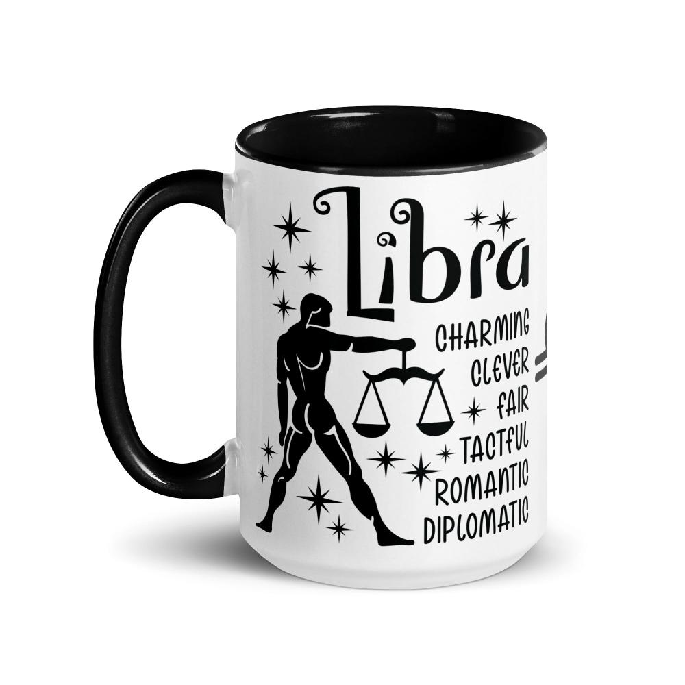 Libra Zodiac Positive Traits 15 oz Mug with Black Handle - https://ascensionemporium.net