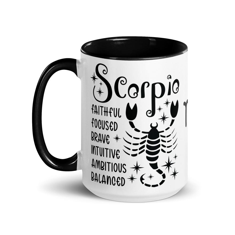 Scorpio Zodiac Positive Traits 15 oz Mug with Black Handle - https://ascensionemporium.net