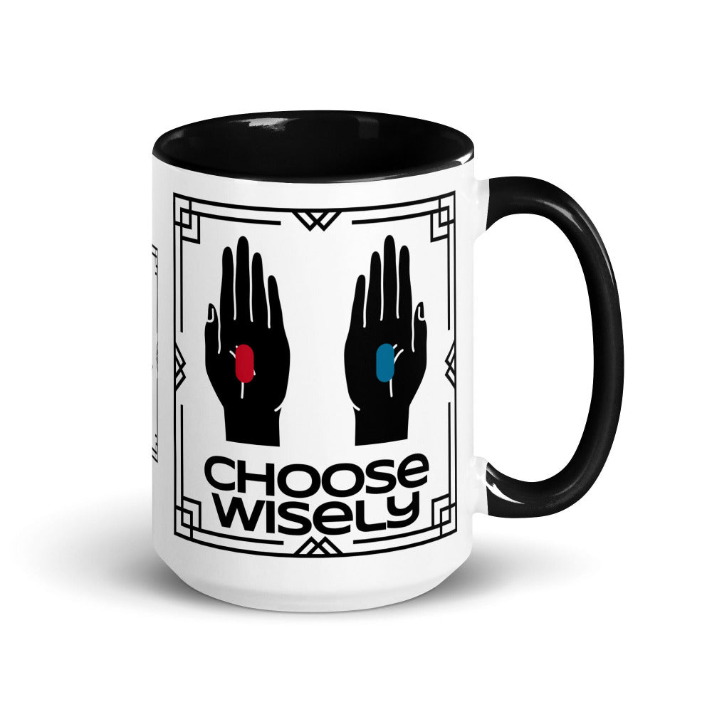 The Matrix Choose Wisely 15 oz Mug with Black Color Inside And On Handle - https://ascensionemporium.net