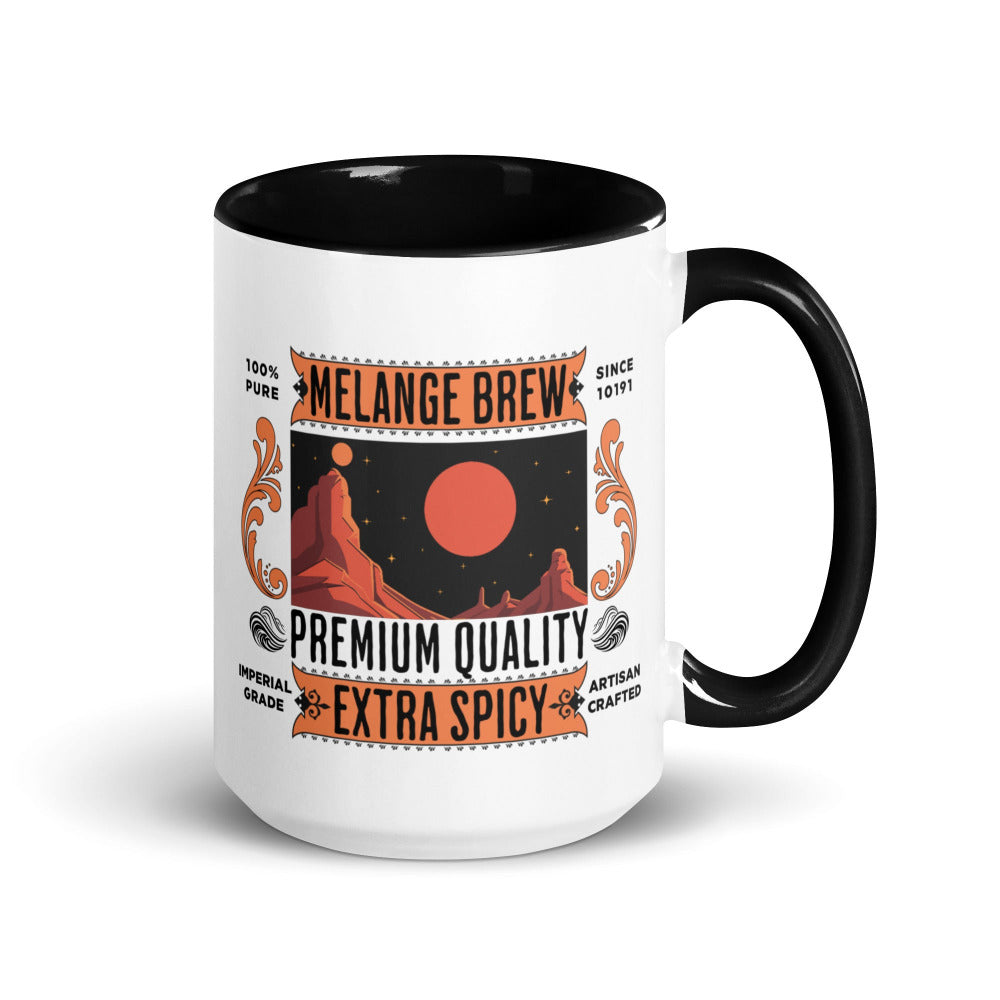Dune Melange Brew 15 oz Mug with Black Handle And Inside - https://ascensionemporium.net
