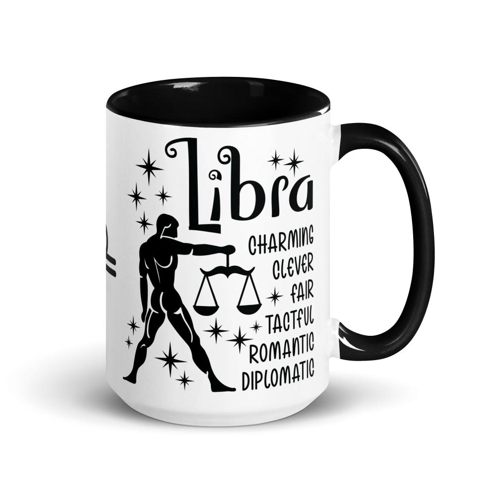 Libra Zodiac Positive Traits 15 oz Mug with Black Handle - https://ascensionemporium.net