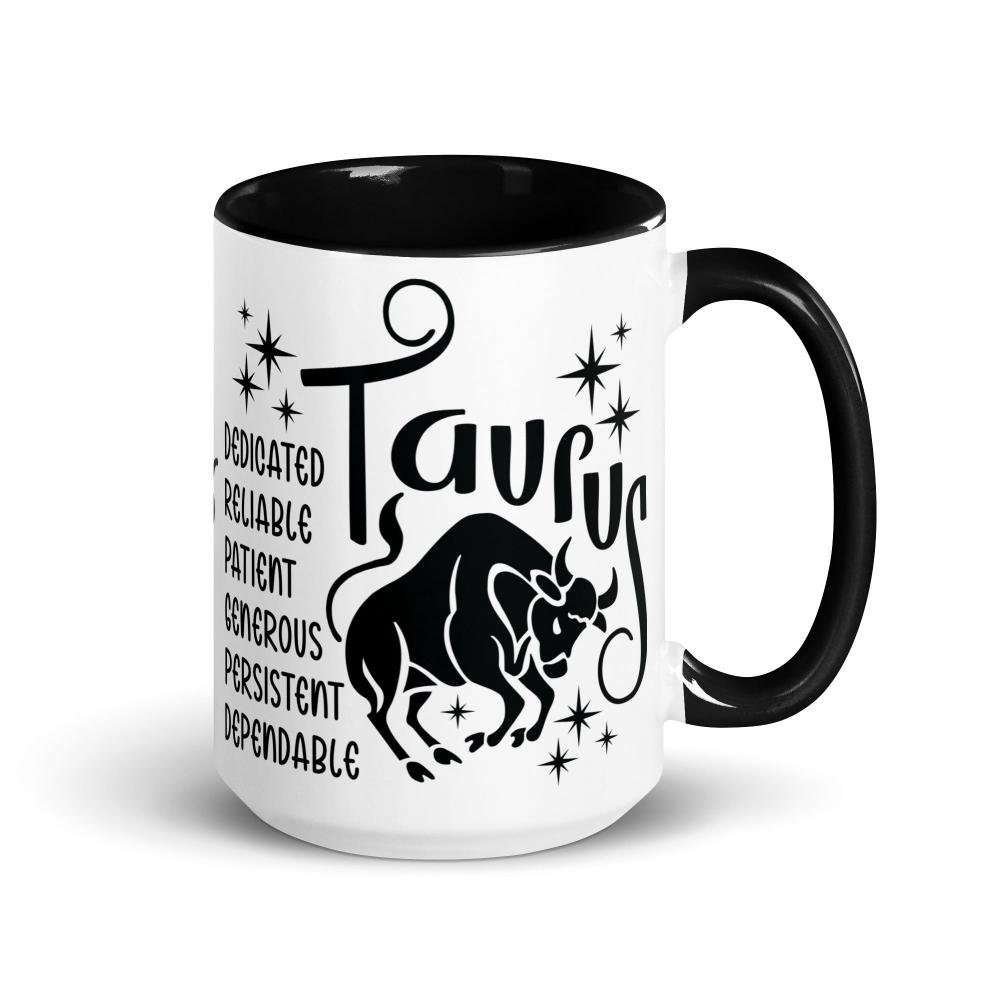 Taurus Zodiac Positive Traits 15 oz Mug with Black Handle - https://ascensionemporium.net